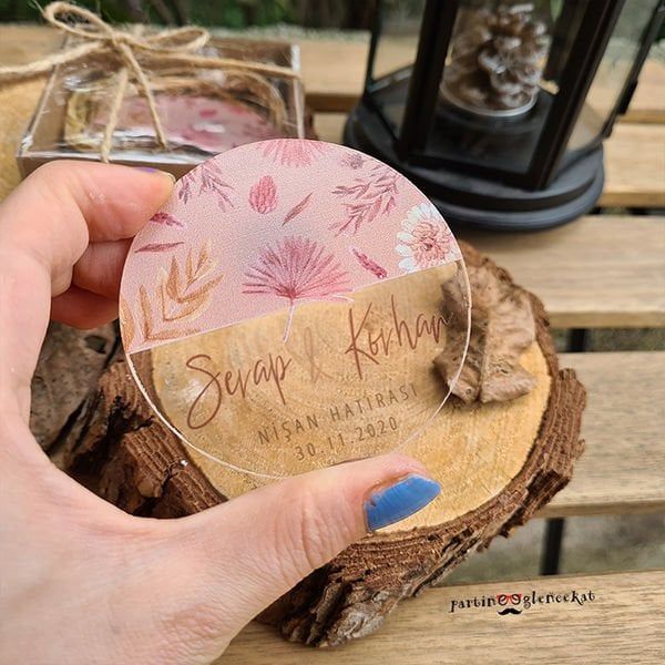 Soft Sonbahar Konsept Şeffaf Pleksi Magnet Şeffaf Kapaklı Kraft Kutu