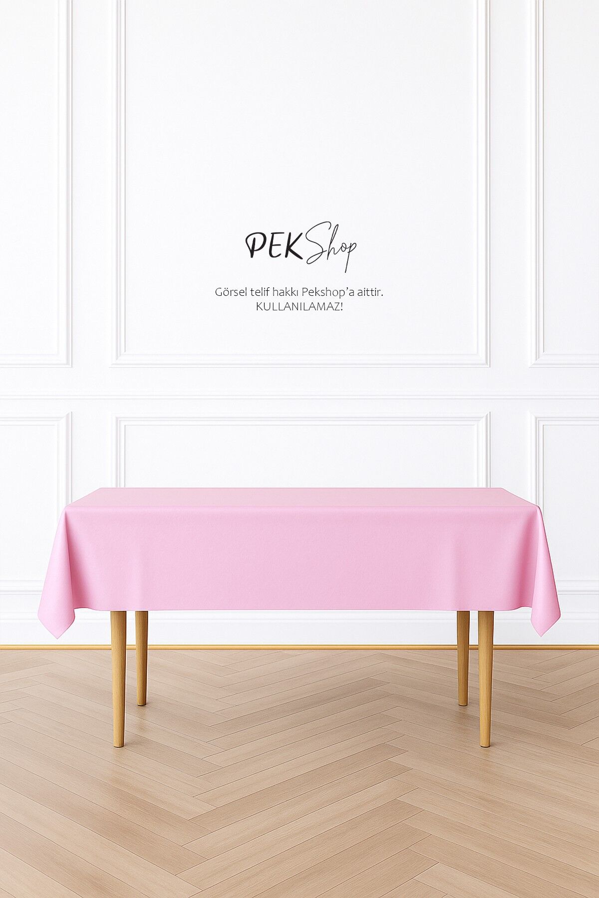 Tekrar Kullanılabilir Pembe Masa Örtüsü Lüks Plastik Masa Örtüsü Pembe