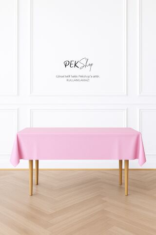 Tekrar Kullanılabilir Pembe Masa Örtüsü Lüks Plastik Masa Örtüsü Pembe