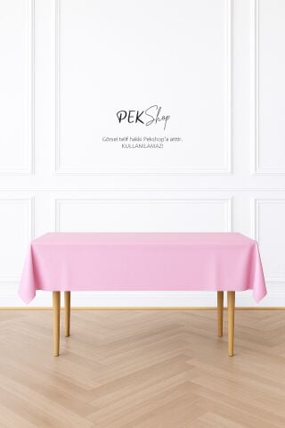 Tekrar Kullanılabilir Pembe Masa Örtüsü Lüks Plastik Masa Örtüsü Pembe