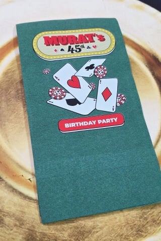 Poker Konsept Yeşil Baskılı Peçete