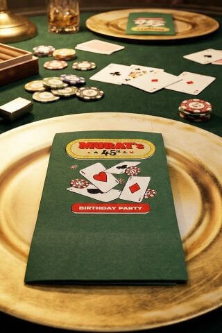 Poker Konsept Yeşil Baskılı Peçete