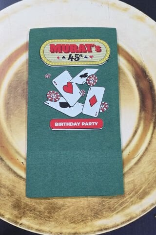 Poker Konsept Yeşil Baskılı Peçete