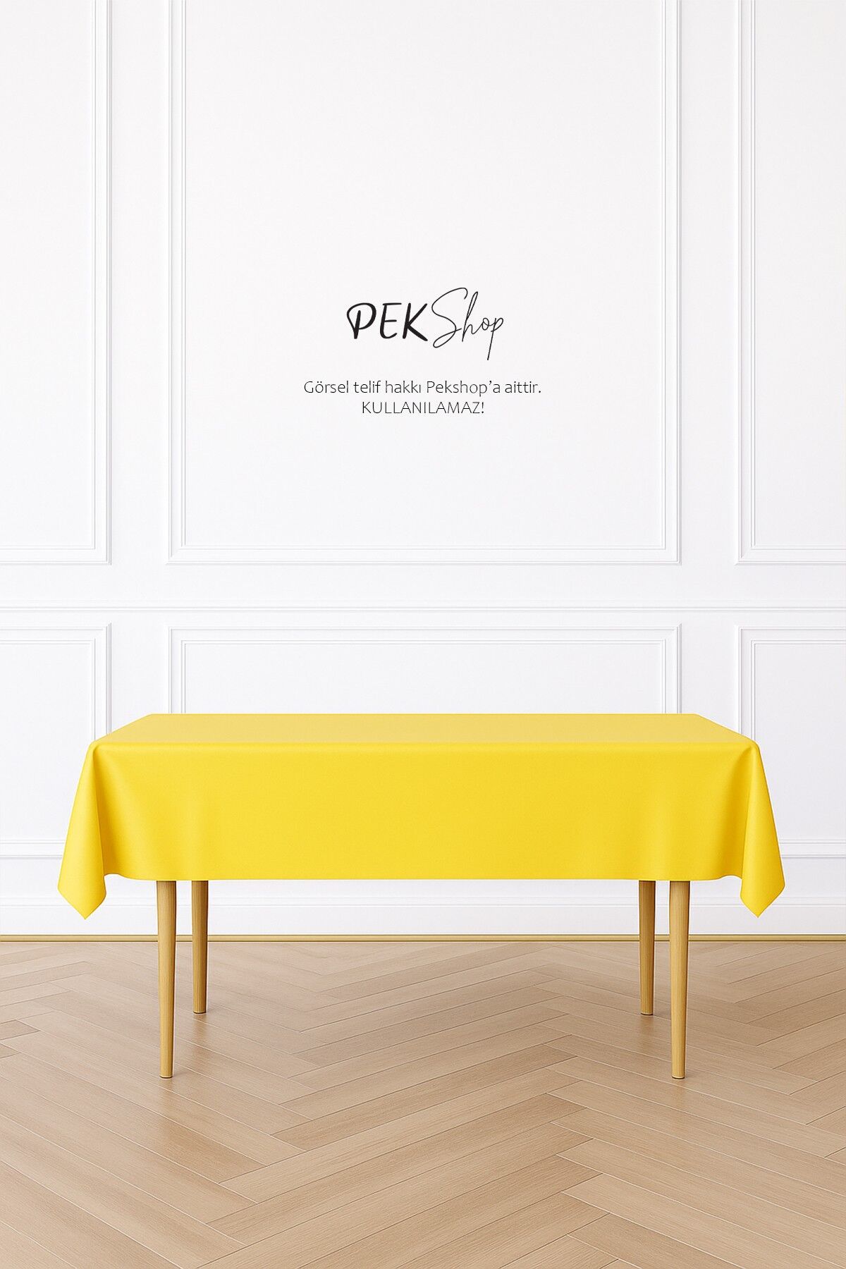 Tekrar Kullanılabilir Sarı Masa Örtüsü Lüks Plastik Masa Örtüsü Sarı
