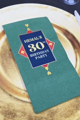 Poker Konsept İskambil Kart Yeşil Baskılı Peçete