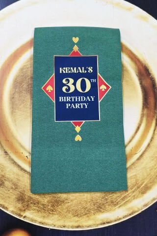 Poker Konsept İskambil Kart Yeşil Baskılı Peçete