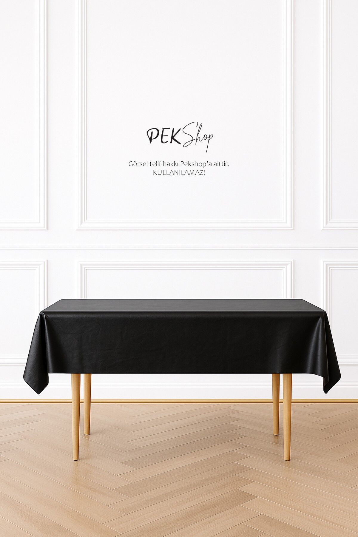 Tekrar Kullanılabilir Siyah Masa Örtüsü Lüks Plastik Masa Örtüsü Siyah