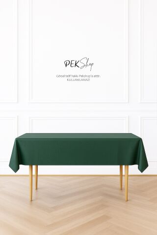 Tekrar Kullanılabilir Yeşil Masa Örtüsü Lüks Plastik Masa Örtüsü Yeşil
