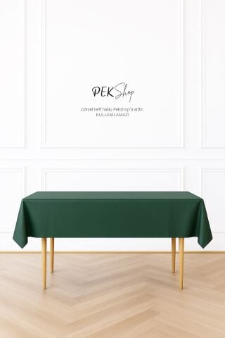 Tekrar Kullanılabilir Yeşil Masa Örtüsü Lüks Plastik Masa Örtüsü Yeşil