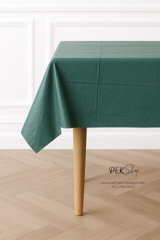Tekrar Kullanılabilir Yeşil Masa Örtüsü Lüks Plastik Masa Örtüsü Yeşil
