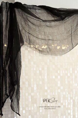 Cadılar Bayramı Tül Perde Siyah 120x200 cm Halloween Duvar Masa Süsü