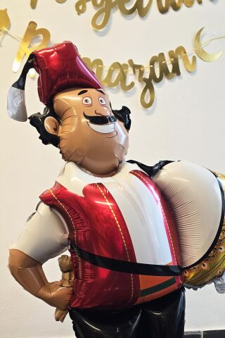 Ramazan Davulcusu Folyo Balon Ramazan Süsleme Balonu 120cm