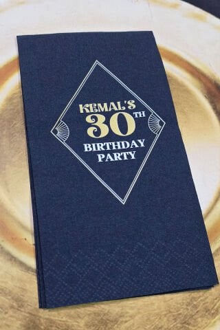 Yetişkin Doğum Günü Konsept Baskılı Siyah Peçete