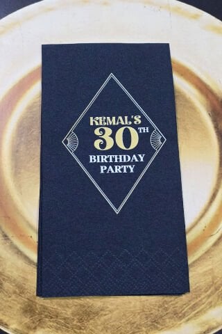 Yetişkin Doğum Günü Konsept Baskılı Siyah Peçete