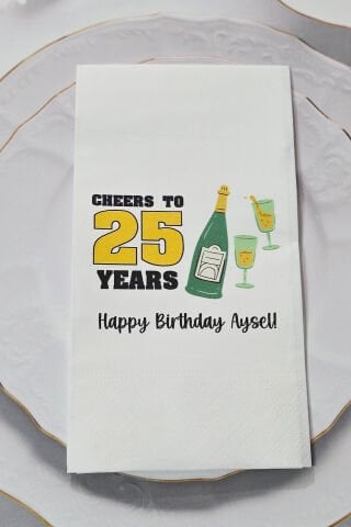 Cheers Konsept Doğum Günü Baskılı Peçete