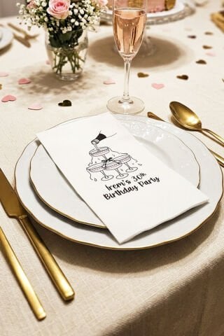 Fiyonk Kadehler Konsept Baskılı Peçete