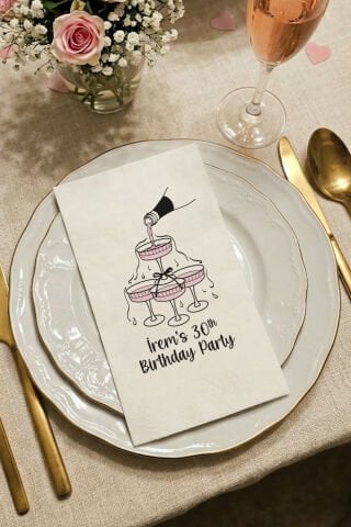 Fiyonk Kadehler Konsept Baskılı Peçete