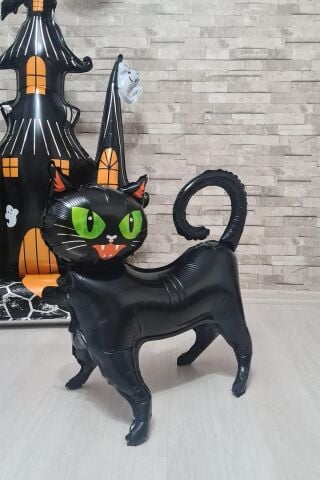 Ayaklı Siyah Kedi Folyo Balon