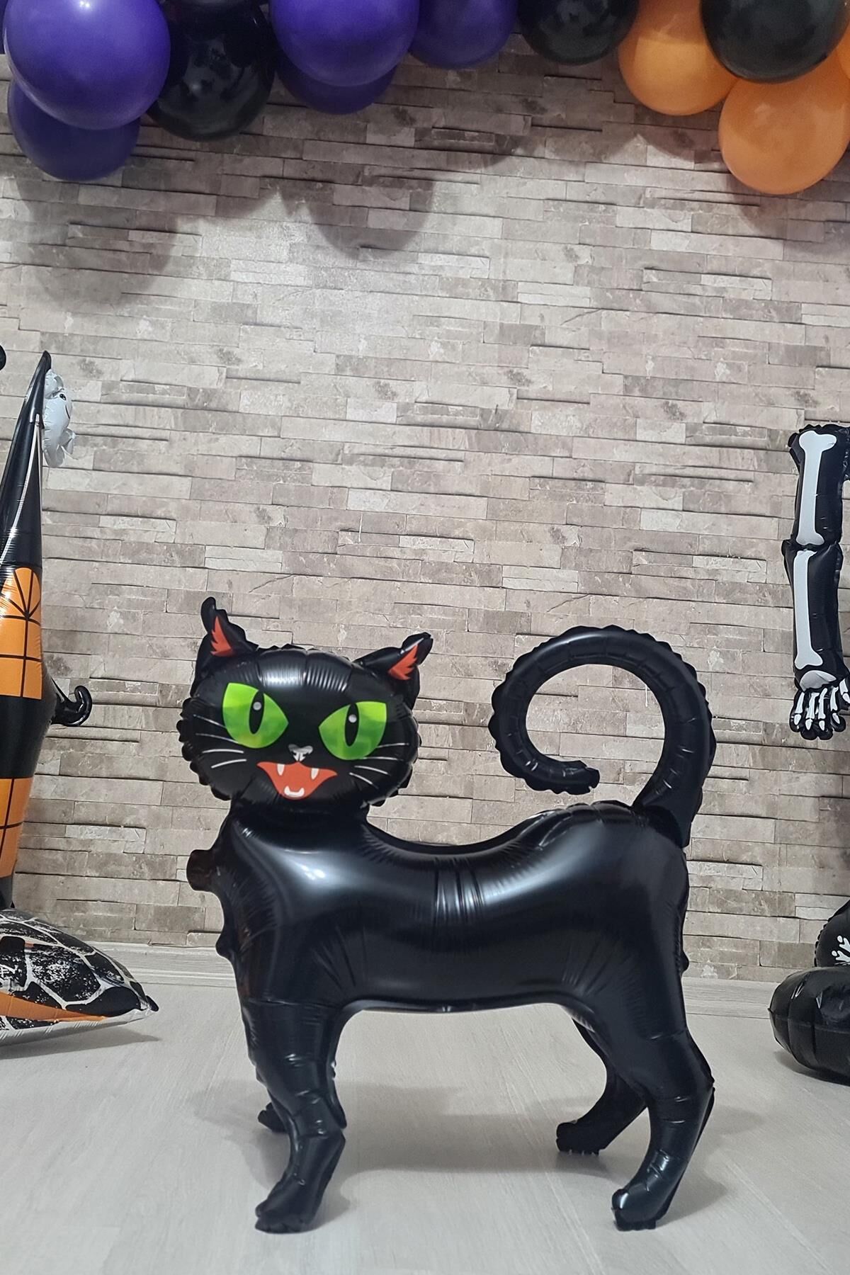 Ayaklı Siyah Kedi Folyo Balon