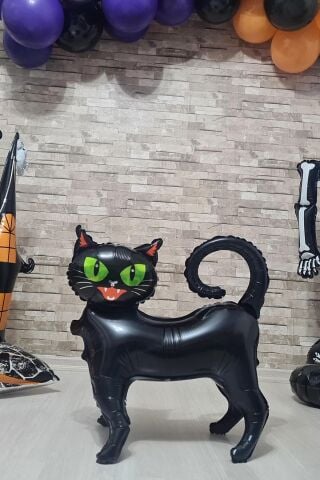 Ayaklı Siyah Kedi Folyo Balon