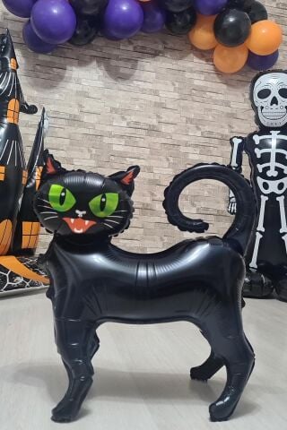 Ayaklı Siyah Kedi Folyo Balon