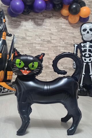 Ayaklı Siyah Kedi Folyo Balon