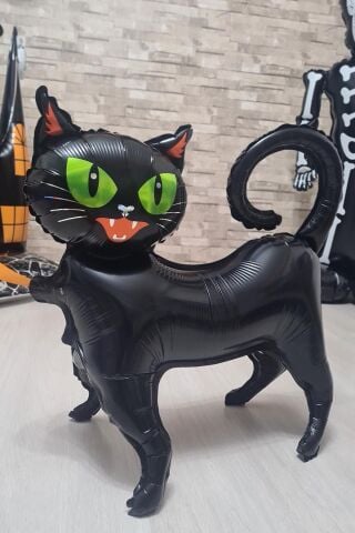Ayaklı Siyah Kedi Folyo Balon