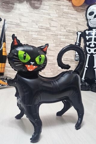 Ayaklı Siyah Kedi Folyo Balon