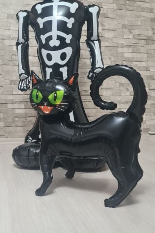 Ayaklı Siyah Kedi Folyo Balon