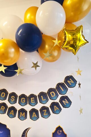 Ramazan Masa Süsleme Seti Ev Okul Ramazan Süslemeleri Bannerlı Balonlu Maketli Paket