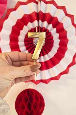 7 Yaş Gold Mum Rakam Pasta Mumu Yaş Mum Gold Renk