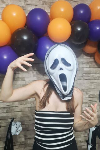 Çığlık Maskesi Cadılar Bayramı Halloween Maskesi Tüllü Hayalet Scream Maske Korkunç Maske