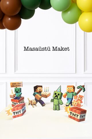 Minecraft Ayaklı Pano Seti Doğum Günü Masa Üstü Panolar