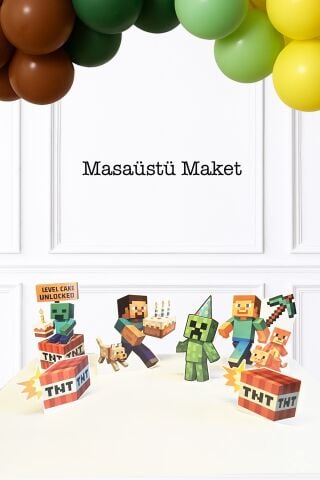 Minecraft Ayaklı Pano Seti Doğum Günü Masa Üstü Panolar