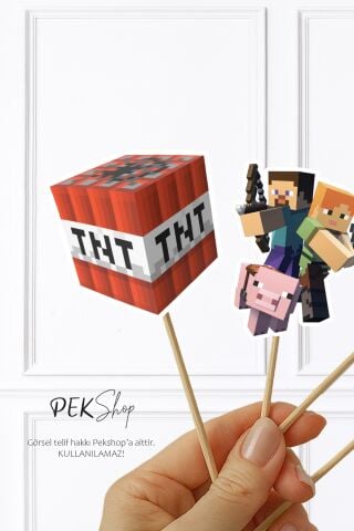 Minecraft Kürdan Süsleri Lüks Büyük Boy 10lu Paket