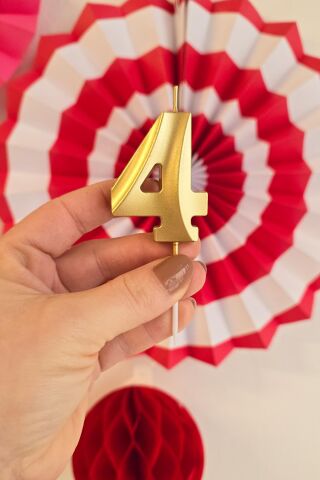 40 Yaş Gold Mum Rakam Pasta Mumu Yaş Mum Gold Renk