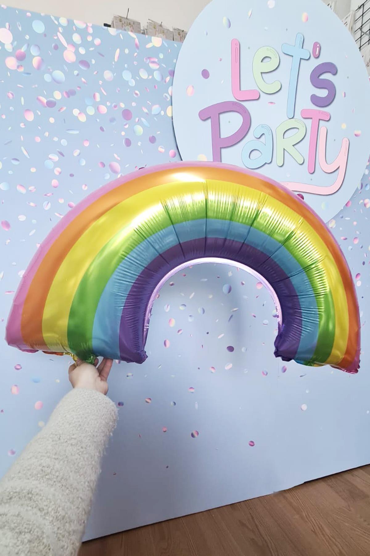 Gökkuşağı Şekilli Renkli Folyo Balon Gökkuşağı Temalı Balon