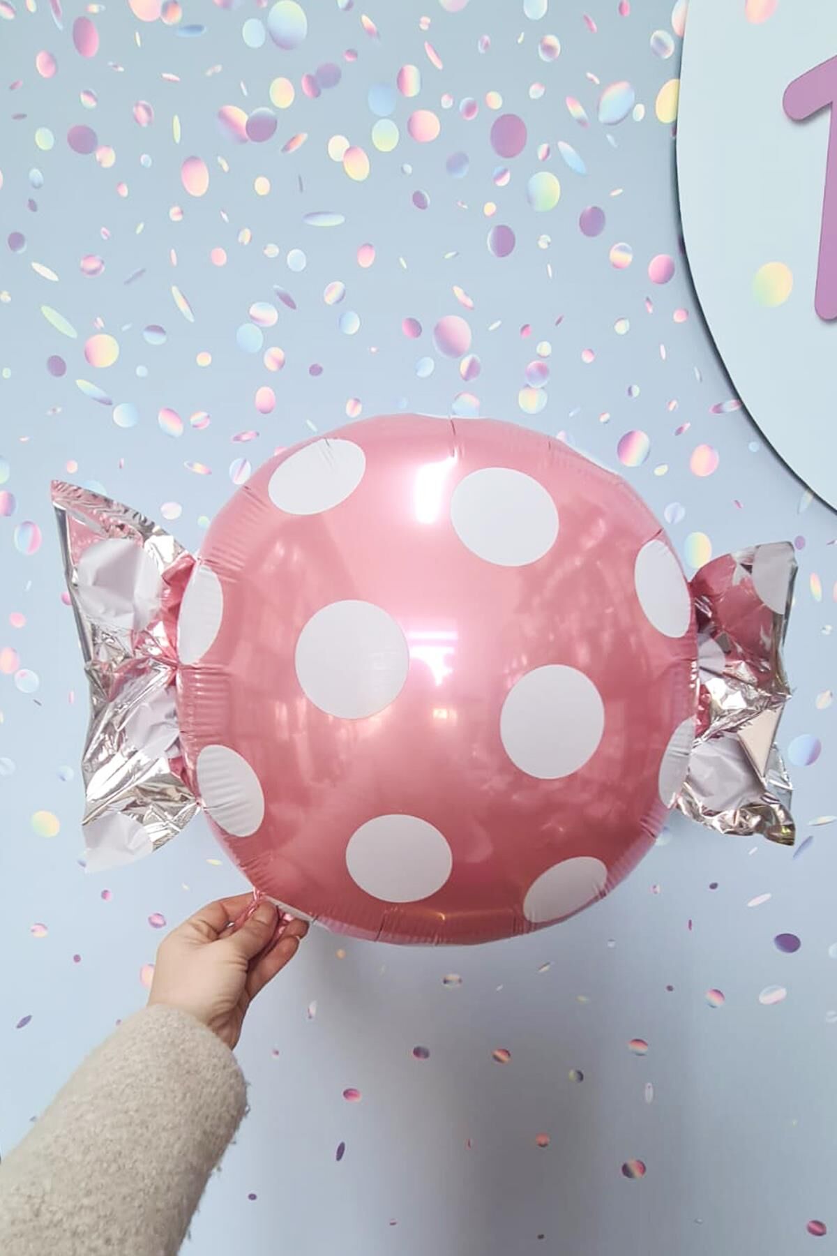 Şeker Paketi Şekilli Folyo Balon Şeker Balon PEMBE