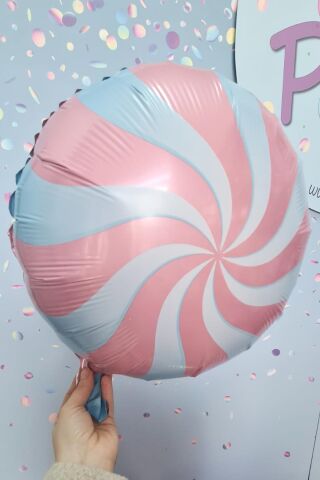 Yuvarlak Pembe Şeker Folyo Balon 18inç