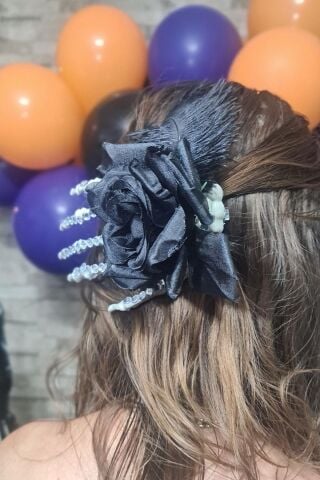 Çiçekli Parlak İskelet Eli Cadılar Bayramı Tokası Halloween Saç Tokası Aksesuarları