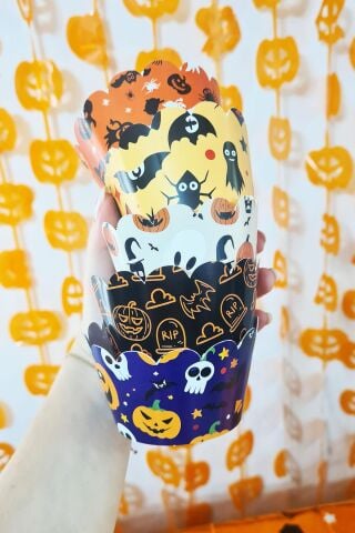 Cadılar Bayramı Konsepti Cupcake Sargısı 10'lu