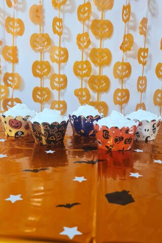 Cadılar Bayramı Konsepti Cupcake Sargısı 10'lu