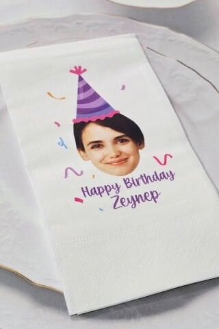 Fotoğraflı Birthday Konsept Baskılı Peçete