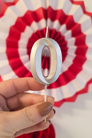 0 Gümüş Mum Rakam Pasta Mumu Gümüş Renk
