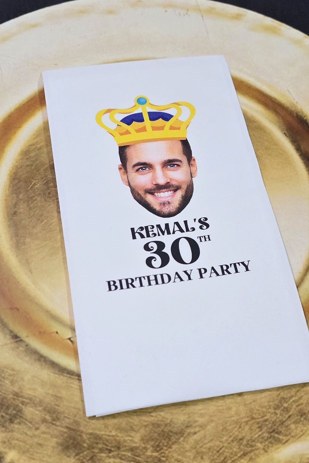 Fotoğraflı Yaş Birthday King Konsept Baskılı Peçete