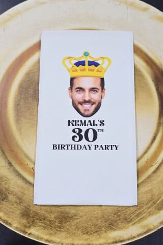 Fotoğraflı Yaş Birthday King Konsept Baskılı Peçete
