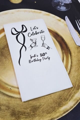 Siyah Fiyonk Konsept Baskılı Peçete