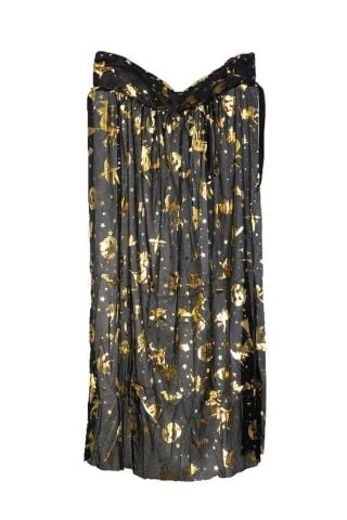 Cadılar Bayramı Pelerin Lüks Siyah Üzeri Gold Baskılı Halloween Pelerin