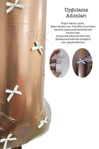 Fiyonklu Retro Çikolata Kahve Rakam Balon 80 cm Fiyonk Kurdeleli