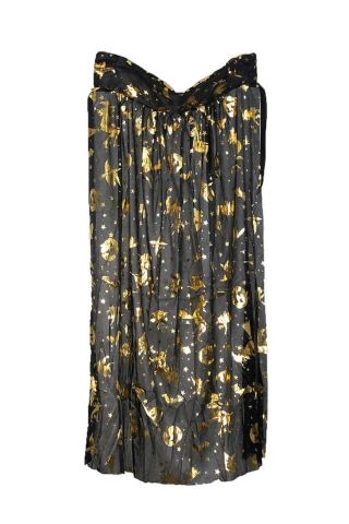 Cadılar Bayramı Pelerin Şapka Takımı Lüks Siyah Üzeri GOLD Baskılı Halloween Pelerin Çocuk Kostüm